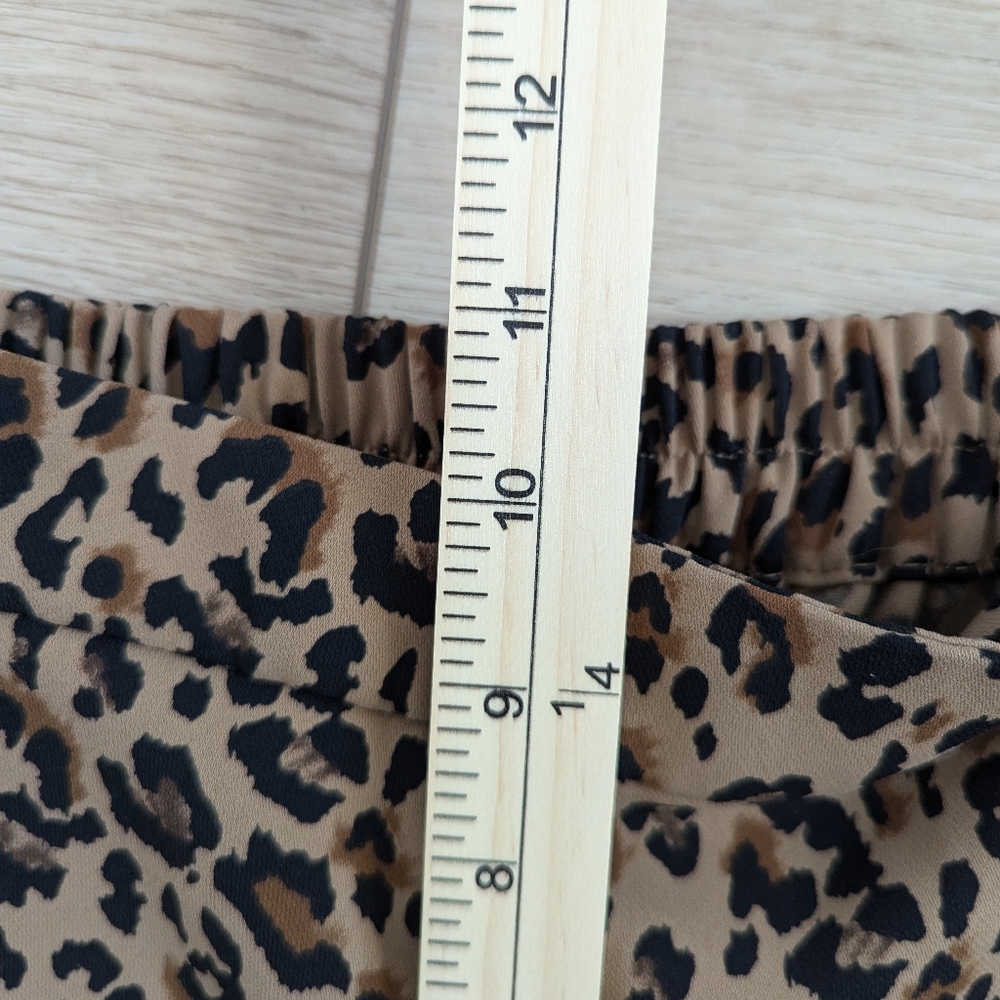 J.Crew Jamie Pants Elastic Band Leopard Print Women Size 8 - Picture 7 of 12